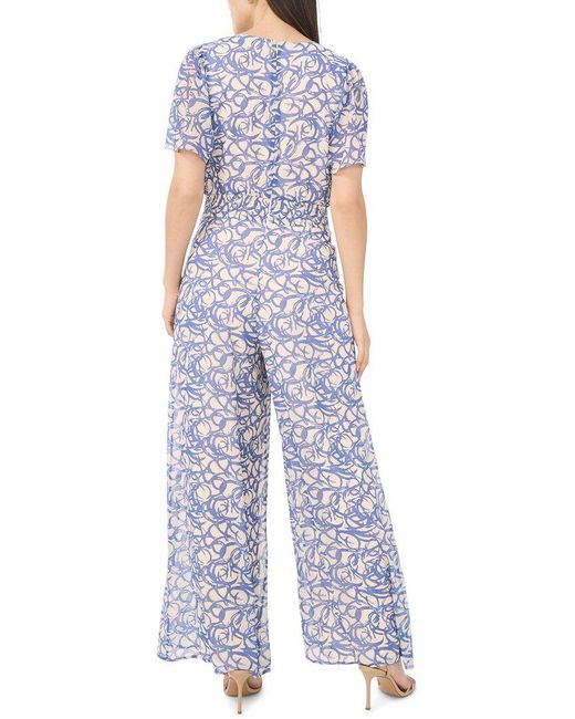 Vince Camuto Blue Surplice Jumpsuit