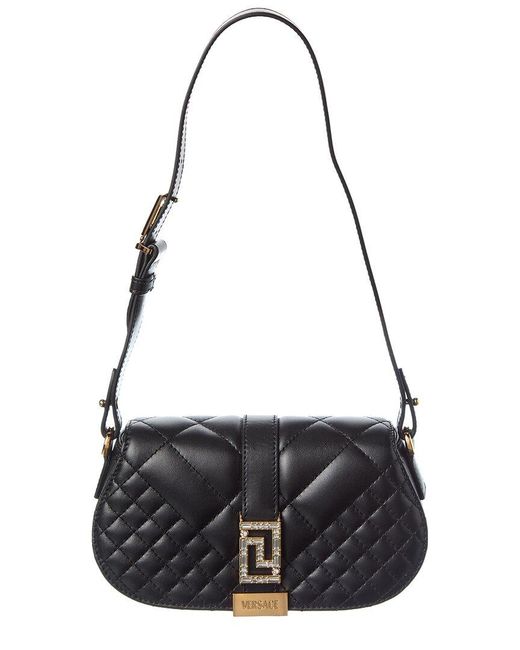 Versace Black Leather Shoulder Bag