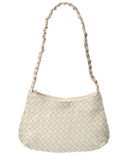 Isabella Rossetti Natural Kaia Hand-Woven Leather Shoulder Bag