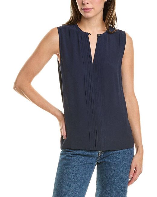 Brooks Brothers Blue Pintuck Blouse