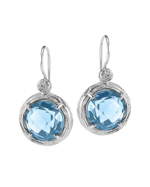 Reiss Color Collection 14k 2.78 Ct. Tw. Diamond & Blue Topaz Earrings