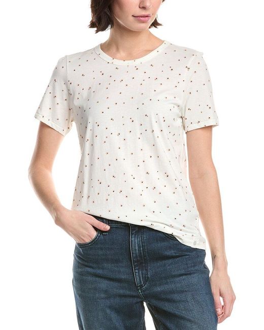 Rag & Bone White All Over Poppy Floral Jersey T-Shirt
