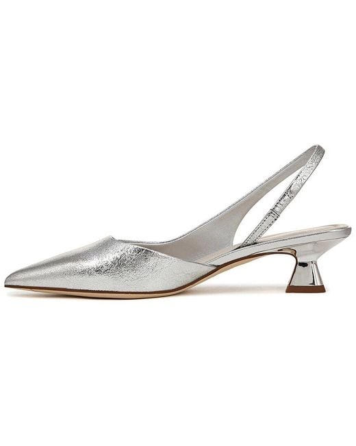 Franco Sarto White A-Devin Leather Slingback