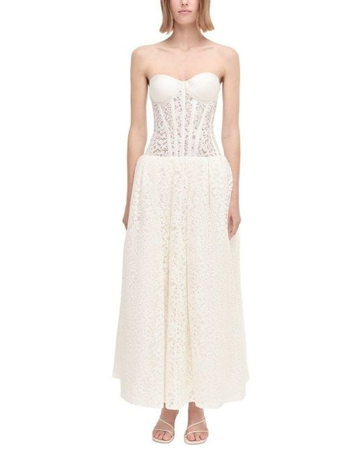 Jonathan Simkhai White Evangeline Bustier Midi Dress