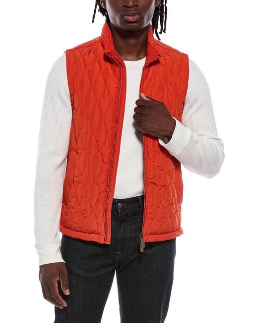Canali Red Quilted Vest for men