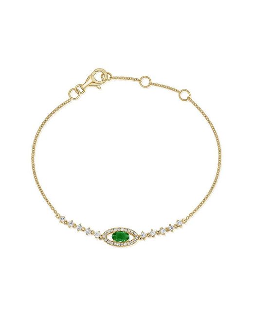 Sabrina Designs Metallic 14k 0.64 Ct. Tw. Diamond & Emerald Chain Bracelet