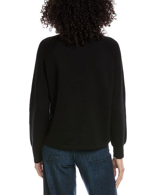 Vince Black Ribbed Raglan Sweater