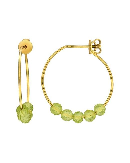 Rina Limor Metallic 1.12 Ct. Tw. Peridot Hoop Earrings