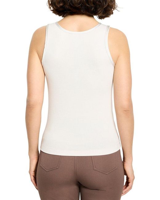 NIC+ZOE White Trimmed Perfect Knit Ribbed Tank Top