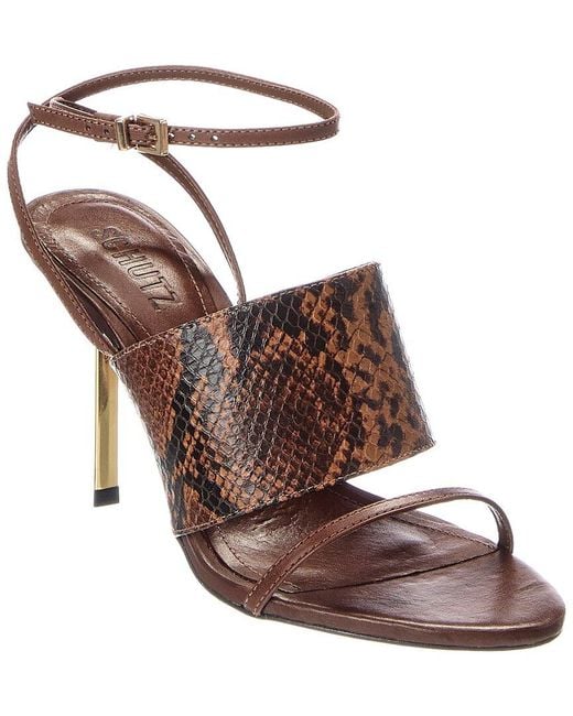 SCHUTZ SHOES Brown Malene Leather Sandal