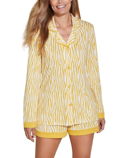Cosabella Yellow Bella Printed Comfort Top & Boxer Set