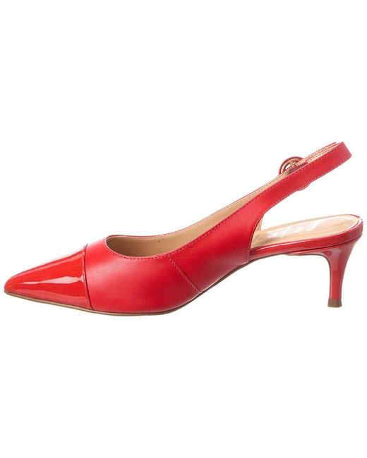 French Sole Red Skylar Leather Slingback Pump