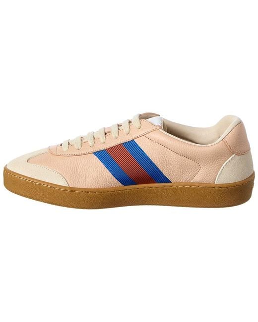 Gucci White Leather & Suede Sneaker