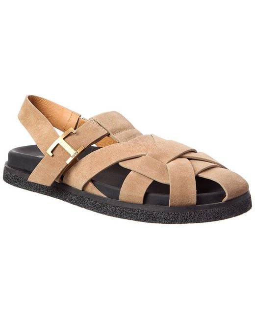 Tod's Brown Suede Sandal