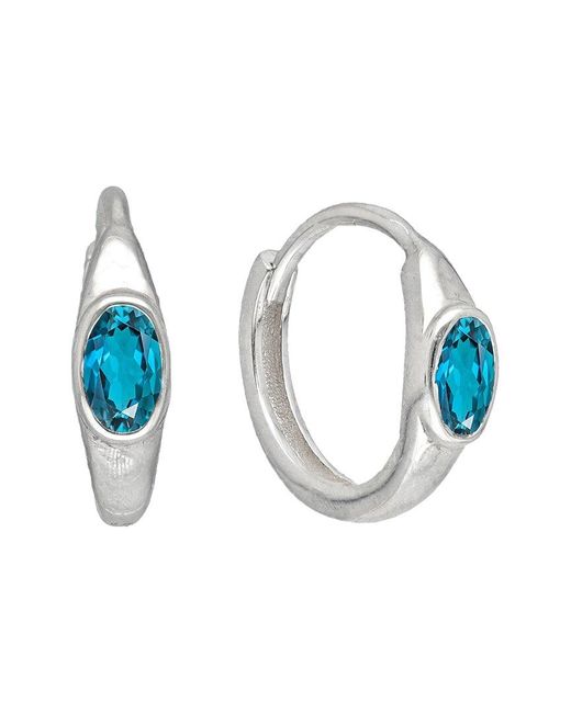 TIRAMISU Blue 0.60 Ct. Tw. London Topaz Huggie Earrings