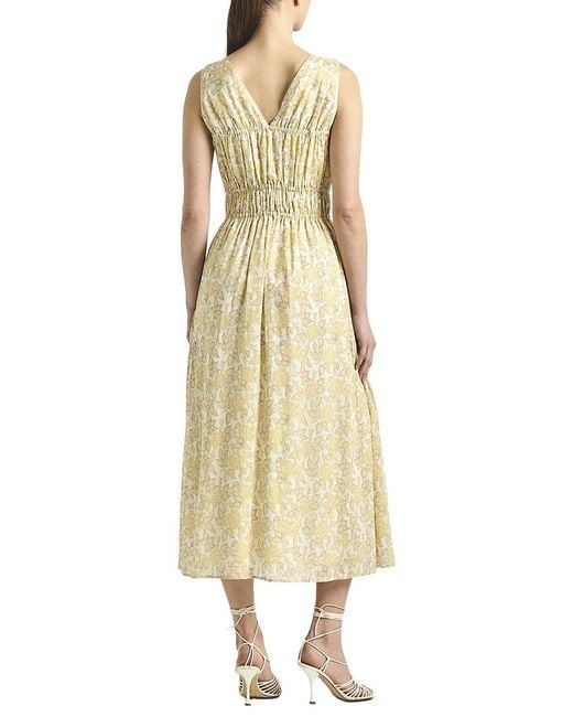 10 Crosby Derek Lam Yellow Sorrel Printed Voile Midi Dress