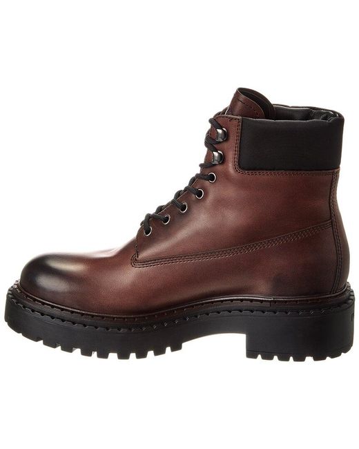 Prada Brown Re-Nylon & Leather Work Boot for men