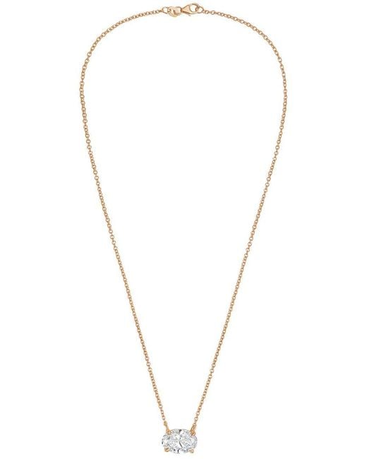 Diana M White Diana M. 14K Rose 10.00 Ct. Tw. Lab-Grown Diamond Solitaire Pendant