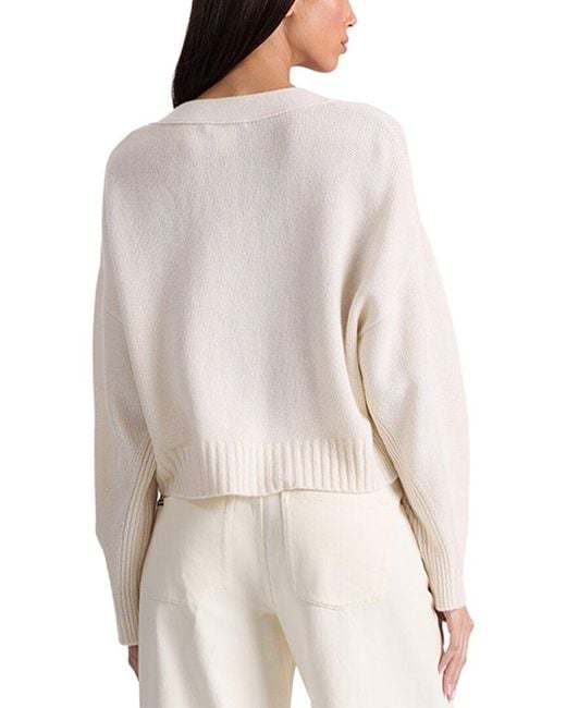 Alice + Olivia White Atticus Cropped Boxy Cashmere-Blend Cardigan