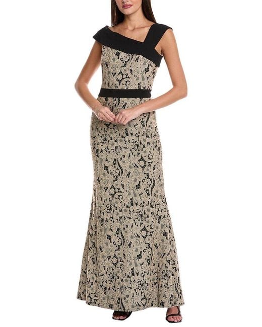Tadashi Shoji Natural Bonded Lace Gown