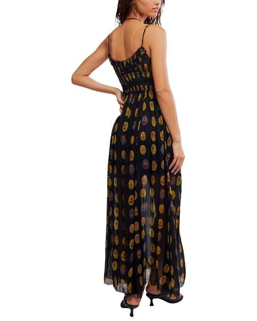 Free People Black Cecelia Printed Dress