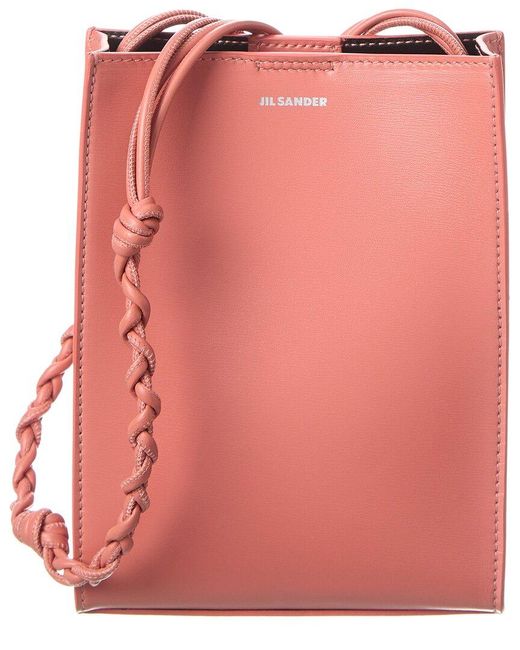 Jil Sander Pink Tangle Small Leather Shoulder Bag