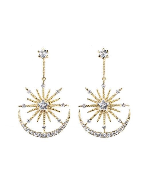 Eye Candy LA Metallic Celestial Cz Crystal Drop Earring