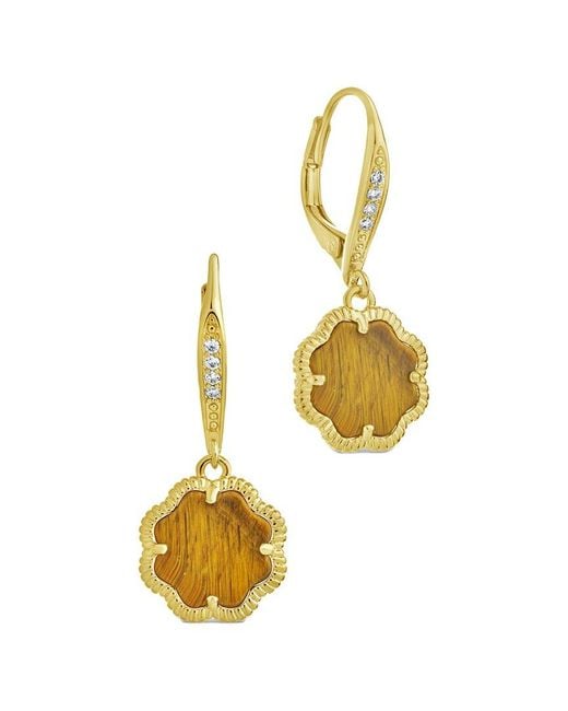 Sterling Forever Metallic 14K Plated Rose Petal Short Drop Earrings