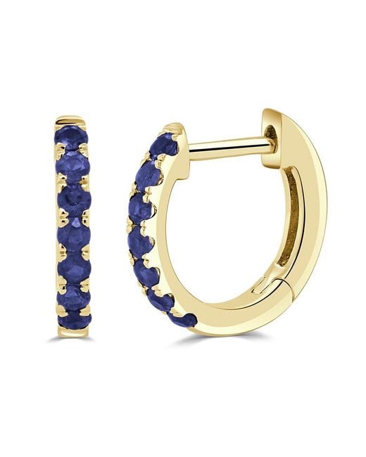 Sabrina Designs Metallic 14K 0.26 Ct. Tw. Sapphire Huggy Earrings