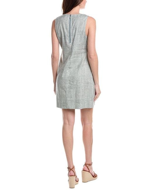 Tommy Bahama Gray Palm-A-Dora Shimmer Bay Linen-Blend Sheath Dress