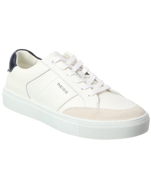 Reiss White Ashton Calf Leather & Polyester Shoe for men