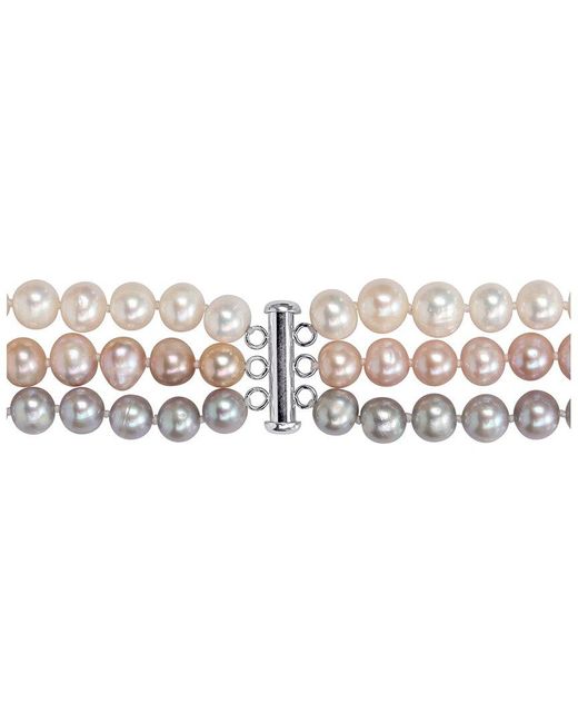 Pearls Metallic 7.5-8Mm Pearl Necklace