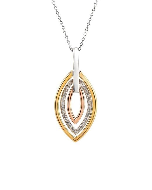 Genevive Jewelry Metallic Silver Cz Pendant