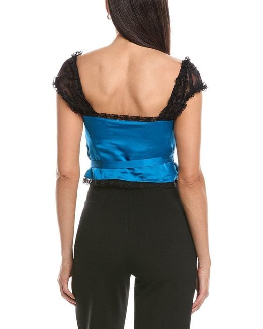 GUIZIO Blue Kahli Lace Top