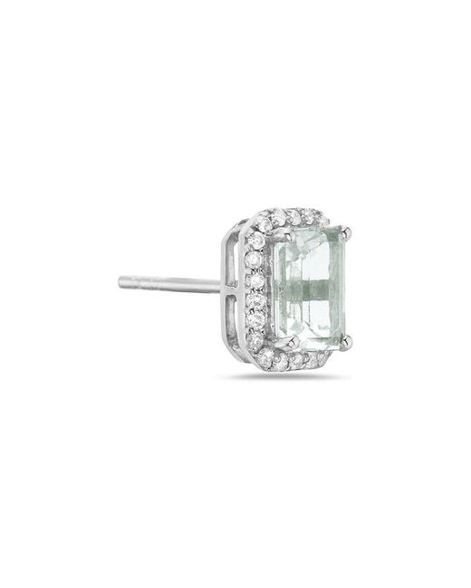 Forever Creations USA Inc. Multicolor Forever Creations 14k 1.23 Ct. Tw. Diamond & Aquamarine Halo Earrings