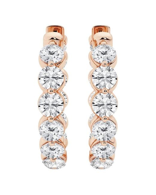 Lab Grown Diamonds White 14k Rose Gold 5.00 Ct. Tw. Lab Grown Diamond Earrings