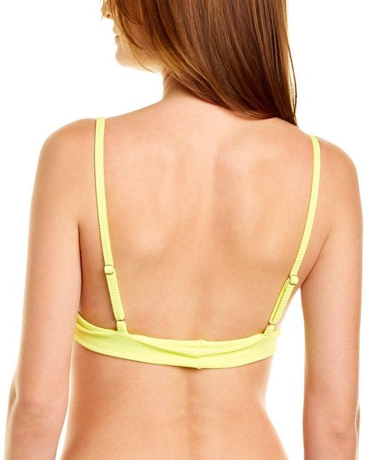 Frankie's Bikinis Yellow Bikinis Gavin Ribbed Bikini Top