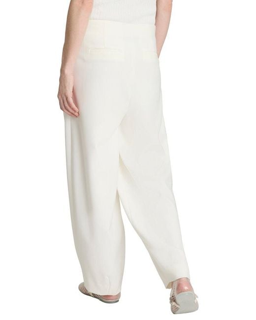 Kenneth Cole White Fly Front Hollywood Waist Pleated Tape Pant