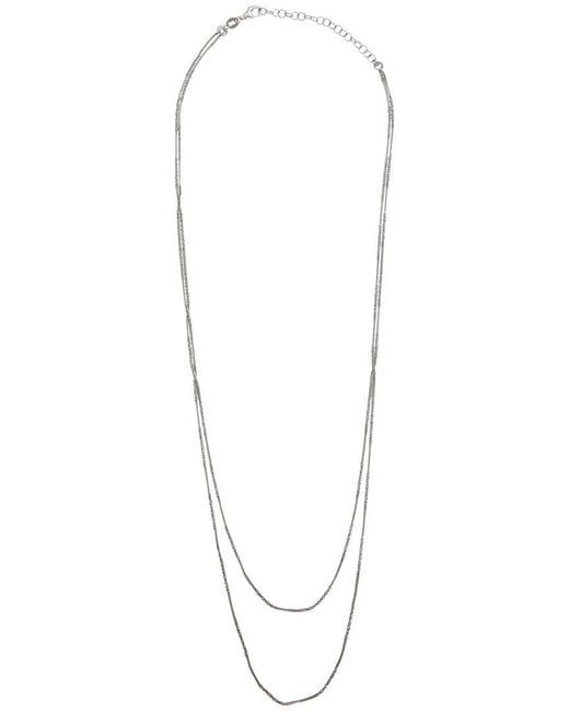 Italian Gold Over Silver Metallic 18K Plated Multi Strand Necklace