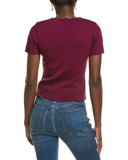 Endless Rose Purple Scalloped Accent Button Top