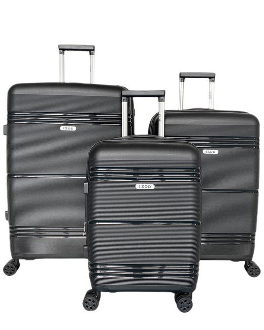 Izod Gray Legna Expandable 3pc Suitcase Set