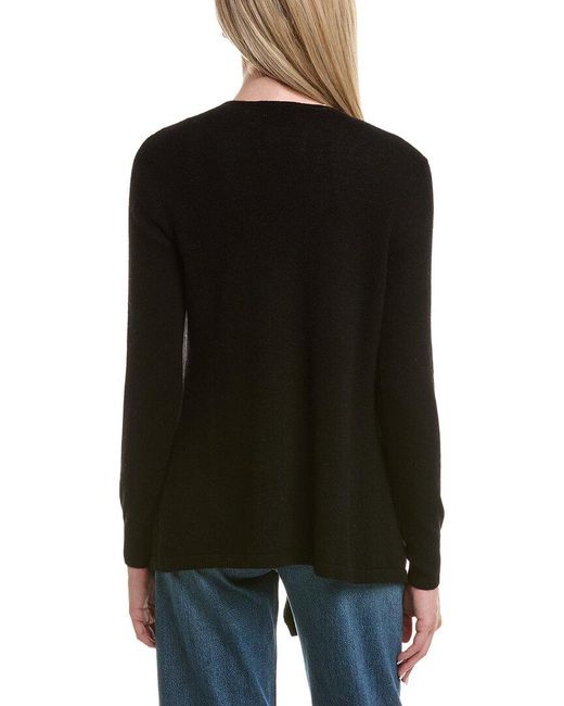 Bruno Magli Black Waterfall Wool & Cashmere-Blend Cardigan