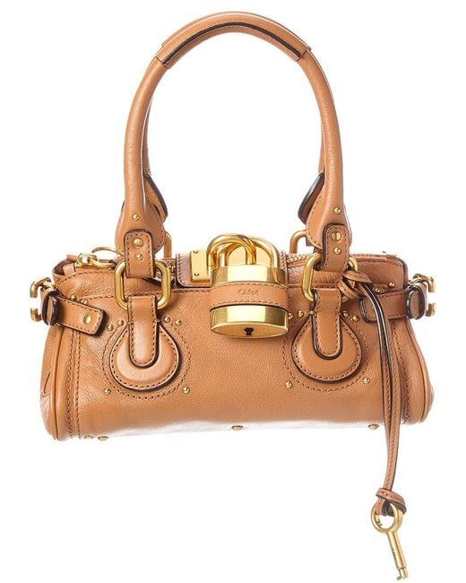 Chloé Brown Paddington Small Grained Leather Shoulder Bag