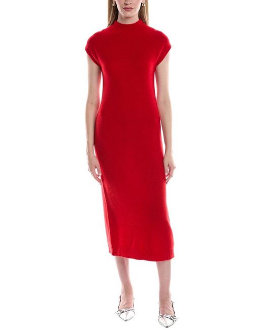 Philosophy Red Funnel Neck Cashmere Midi Sweaterdress