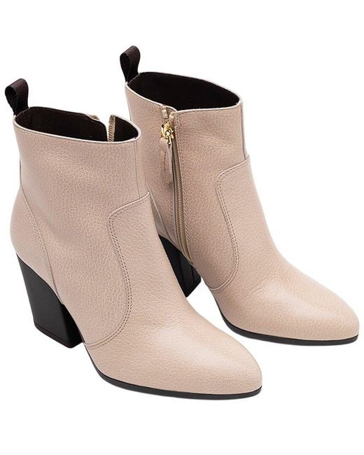 Hogan Natural Pointed-Toe Leather Bootie