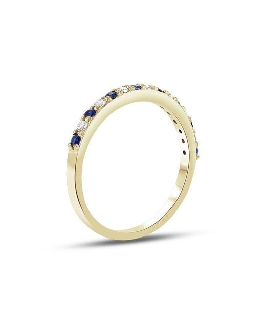 LEVARON White 14K 0.35 Ct. Tw. Diamond & Sapphire Stackable Ring