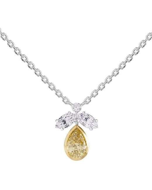 Lab Grown Diamonds Metallic 14K 1.40 Ct. Tw. Lab-Grown Diamond & Gemstone Necklace