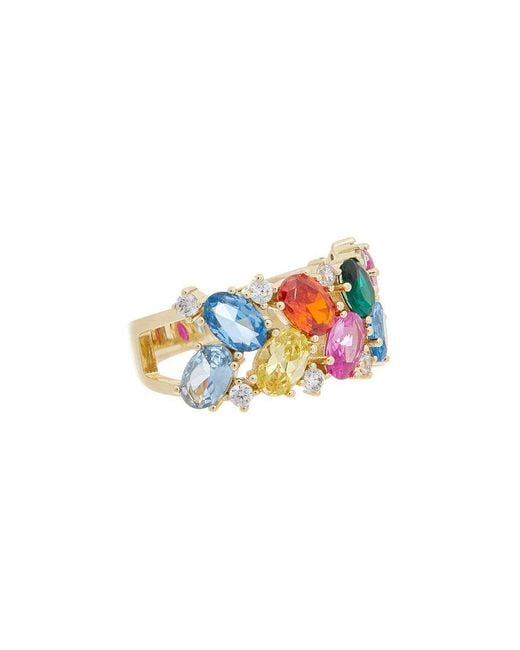 Juvell White 18K Plated Topaz Cz Ring