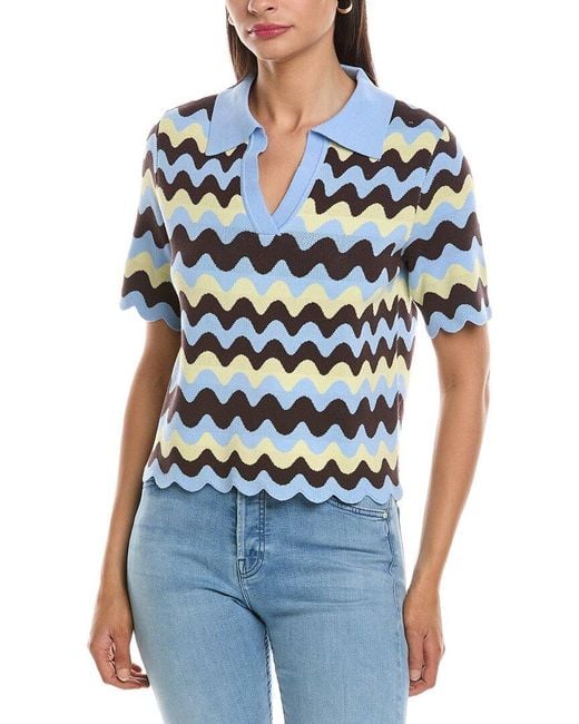 Nanette Lepore Blue Polo Sweater