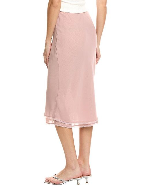 7021 Pink Midi Skirt